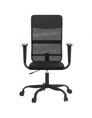 Sedia da Ufficio Altezza Regolabile Nera in Rete e Similpelle