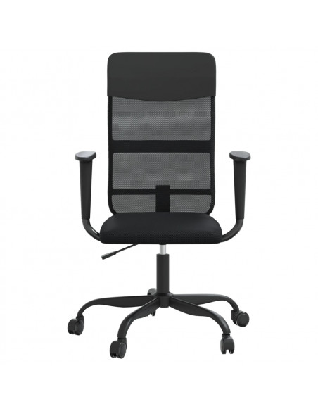 Sedia da Ufficio Altezza Regolabile Nera in Rete e Similpelle