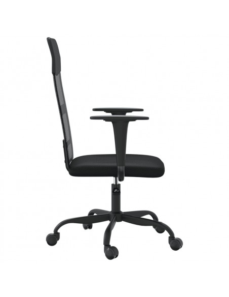 Sedia da Ufficio Altezza Regolabile Nera in Rete e Similpelle