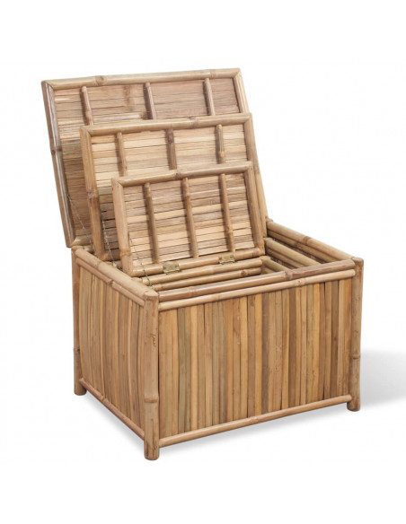 Scatole Portaoggetti Set 3 pz in Bambù