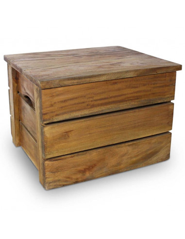 Set di Casse Portaoggetti 2 pz in Legno Massello di Recupero