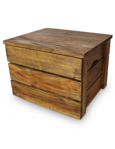 Set di Casse Portaoggetti 2 pz in Legno Massello di Recupero