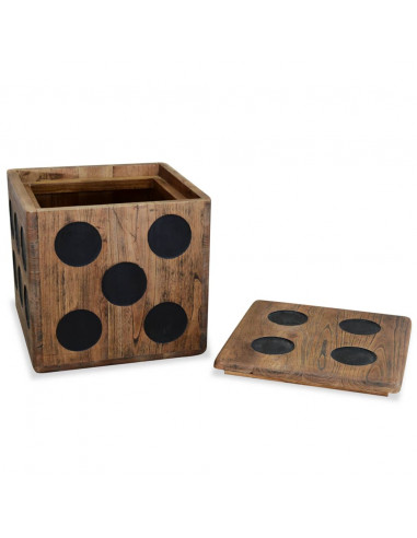 Scatola in Legno di Mindi 40x40x40 cm Design a Forma di Dado