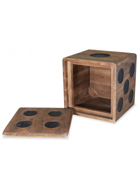 Scatola in Legno di Mindi 40x40x40 cm Design a Forma di Dado