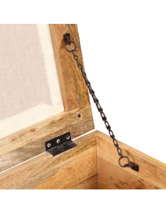 Cassapanca in Legno Massello di Recupero 40x40x45 cm 2