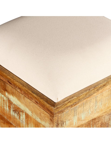 Cassapanca in Legno Massello di Recupero 40x40x45 cm