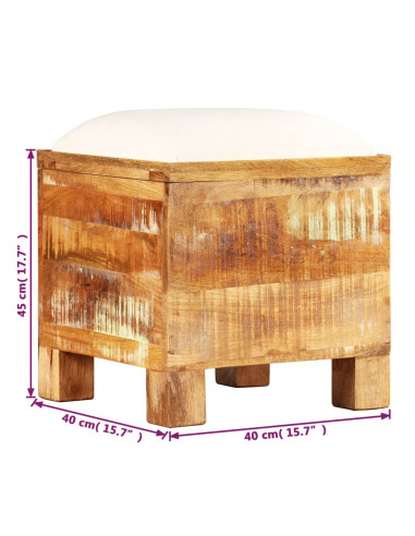 Cassapanca in Legno Massello di Recupero 40x40x45 cm