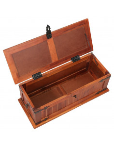Cassapanca 60x25x22 cm in Legno Massello di Acacia 2