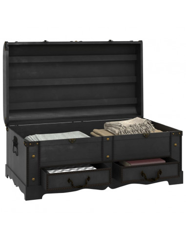 Baule del Tesoro in Legno Grande Nero
