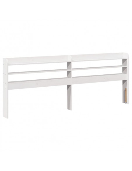 Giroletto con Testiera Bianco 200x200 cm Legno Massello di Pino