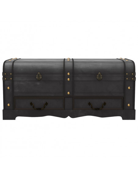 Baule del Tesoro in Legno Grande Nero
