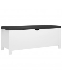 Contenitore con Cuscino Bianco 105x40x45cm Legno Multistrato 2