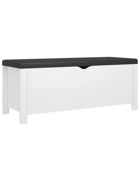 Contenitore con Cuscino Bianco 105x40x45cm Legno Multistrato