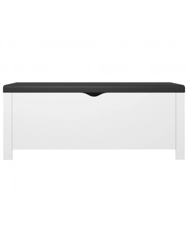 Contenitore con Cuscino Bianco 105x40x45cm Legno Multistrato