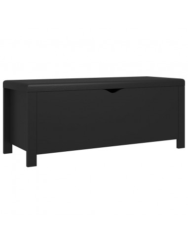 Contenitore con Cuscino Nero 105x40x45cm Legno Multistrato
