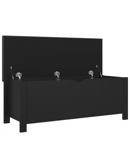 Contenitore con Cuscino Nero 105x40x45cm Legno Multistrato