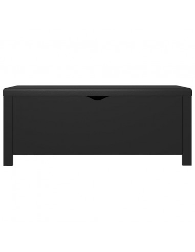 Contenitore con Cuscino Nero 105x40x45cm Legno Multistrato