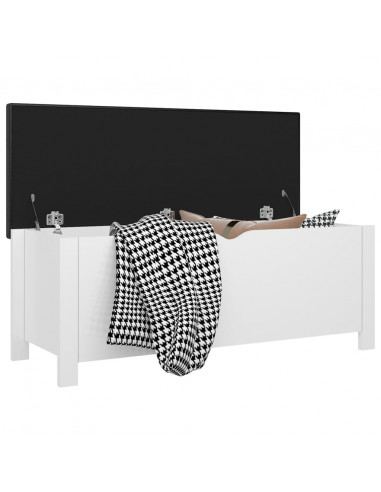 Contenitore con Cuscino Bianco Lucido 105x40x45cm Multistrato