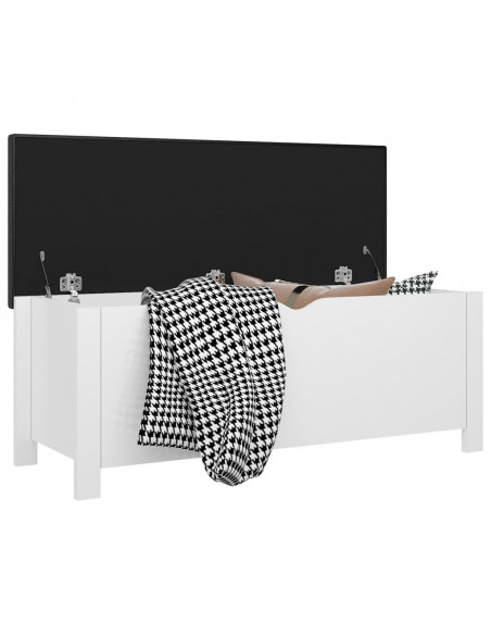 Contenitore con Cuscino Bianco Lucido 105x40x45cm Multistrato