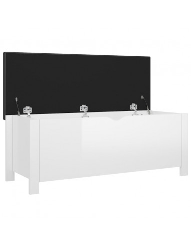 Contenitore con Cuscino Bianco Lucido 105x40x45cm Multistrato