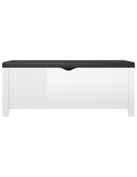 Contenitore con Cuscino Bianco Lucido 105x40x45cm Multistrato