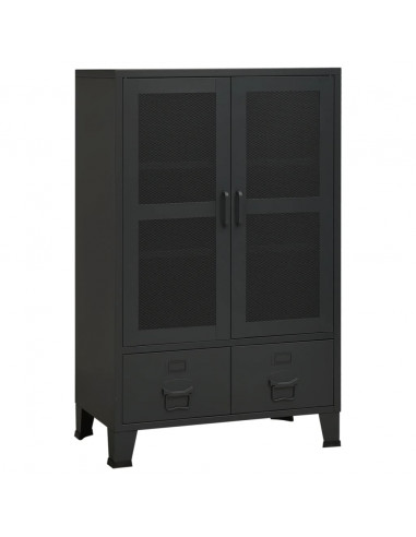Armadio Classificatore Industriale Nero 70x40x115 cm in Metallo
