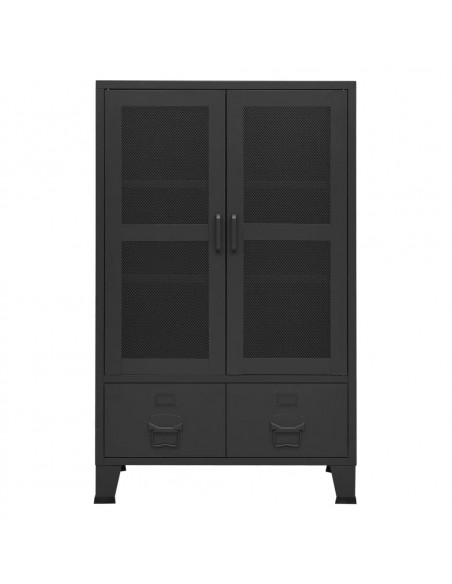 Armadio Classificatore Industriale Nero 70x40x115 cm in Metallo