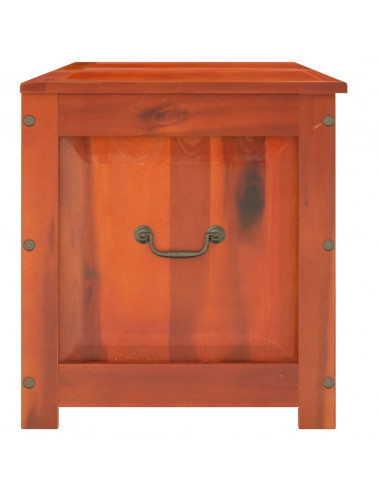 Cassapanca con Coperchio Marrone in Legno Massello di Acacia