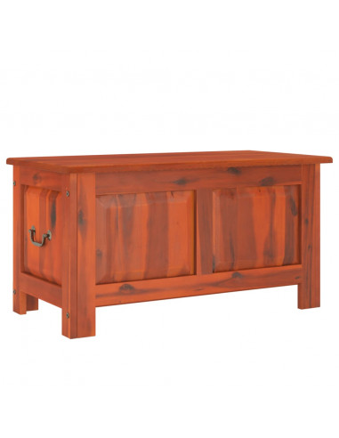 Cassapanca con Coperchio Marrone in Legno Massello di Acacia