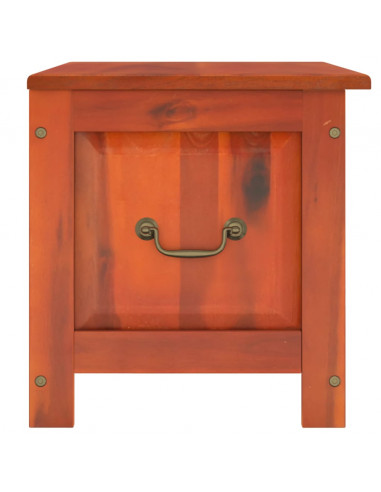 Cassapanca con Coperchio Marrone in Legno Massello di Acacia