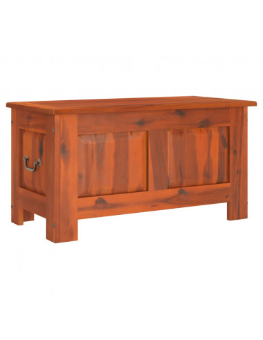 Cassapanca con Coperchio Marrone in Legno Massello di Acacia