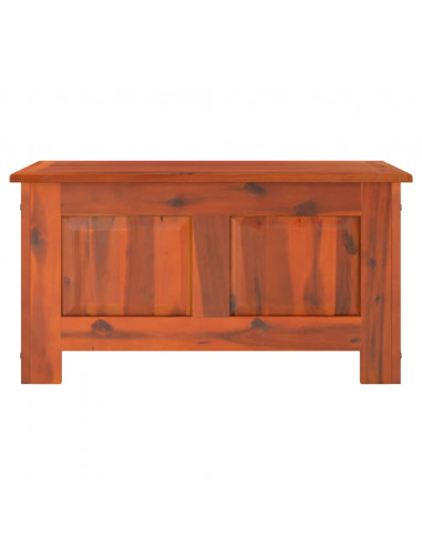 Cassapanca con Coperchio Marrone in Legno Massello di Acacia