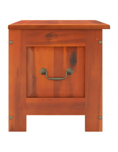 Cassapanca con Coperchio Marrone in Legno Massello di Acacia