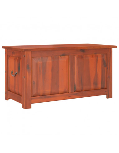 Cassapanca con Coperchio Marrone in Legno Massello di Acacia