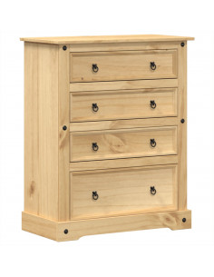 Cassettiera Corona 92x48x120 cm in Legno Massello di Pino 2