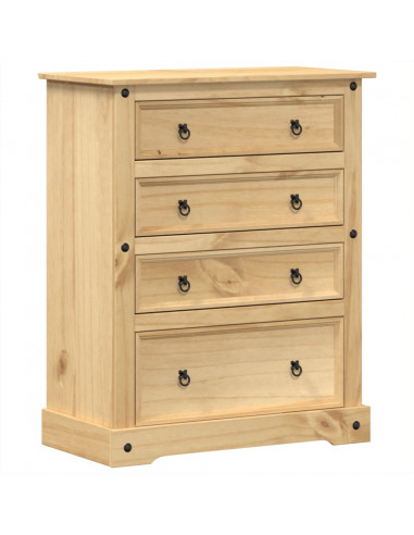 Cassettiera Corona 92x48x120 cm in Legno Massello di Pino