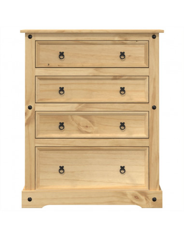 Cassettiera Corona 92x48x120 cm in Legno Massello di Pino