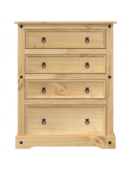 Cassettiera Corona 92x48x120 cm in Legno Massello di Pino