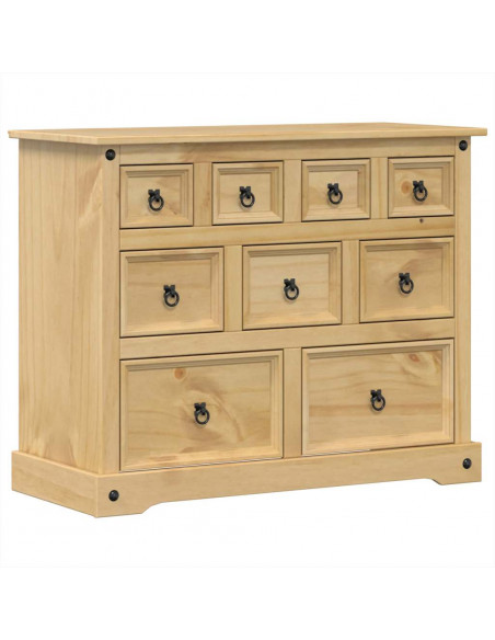 Cassettiera Corona 103x46x83 cm in Legno Massello di Pino