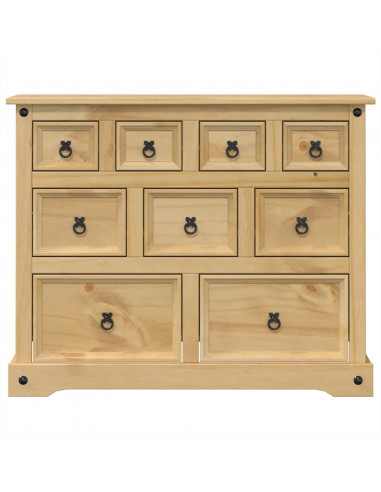 Cassettiera Corona 103x46x83 cm in Legno Massello di Pino