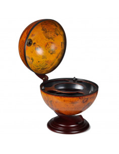 Minibar da Tavola a Globo Supporto per Vini in Legno Eucalipto 2