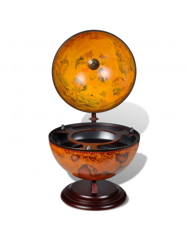 Minibar da Tavola a Globo Supporto per Vini in Legno Eucalipto