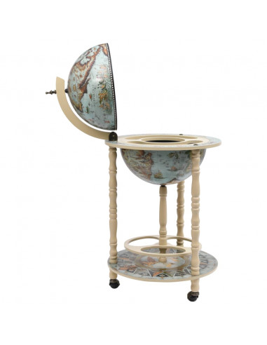 Cantinetta a Globo da Bar con Supporto in Eucalipto Blu