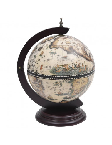 Minibar da Tavola a Globo Supporto per Vini in Eucalipto Bianco