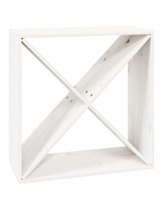 Portabottiglie Bianco 62x25x62 cm in Legno Massello di Pino 2