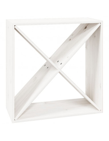 Portabottiglie Bianco 62x25x62 cm in Legno Massello di Pino