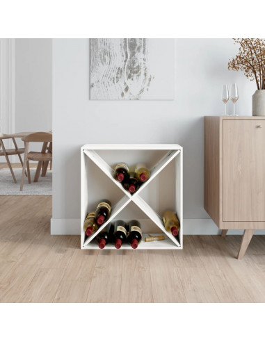 Portabottiglie Bianco 62x25x62 cm in Legno Massello di Pino