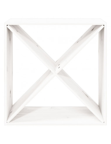 Portabottiglie Bianco 62x25x62 cm in Legno Massello di Pino