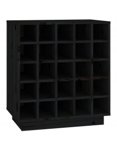 Portabottiglie Nero 55,5x34x61 cm in Legno Massello di Pino 2