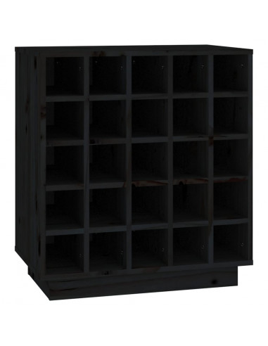 Portabottiglie Nero 55,5x34x61 cm in Legno Massello di Pino